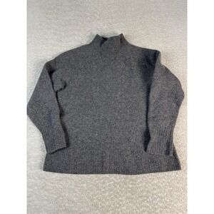 Everlane Sweater Womens Large Gray Wool Blend Mock Neck Pullover Soft‎ Knit Cozy